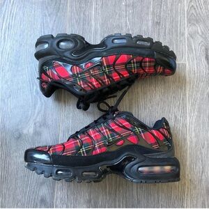 Red and Black Plaid Sneakers